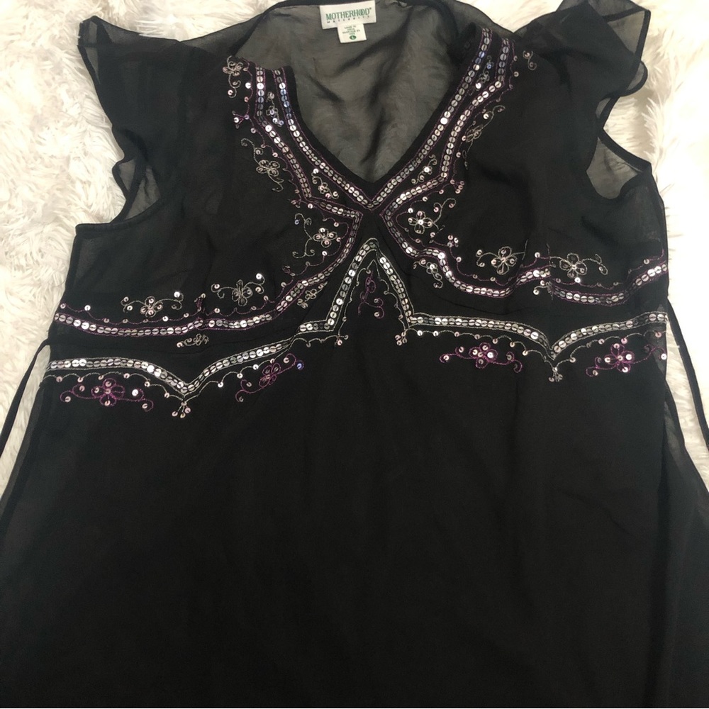 Motherhood black with sequins maternity blouse